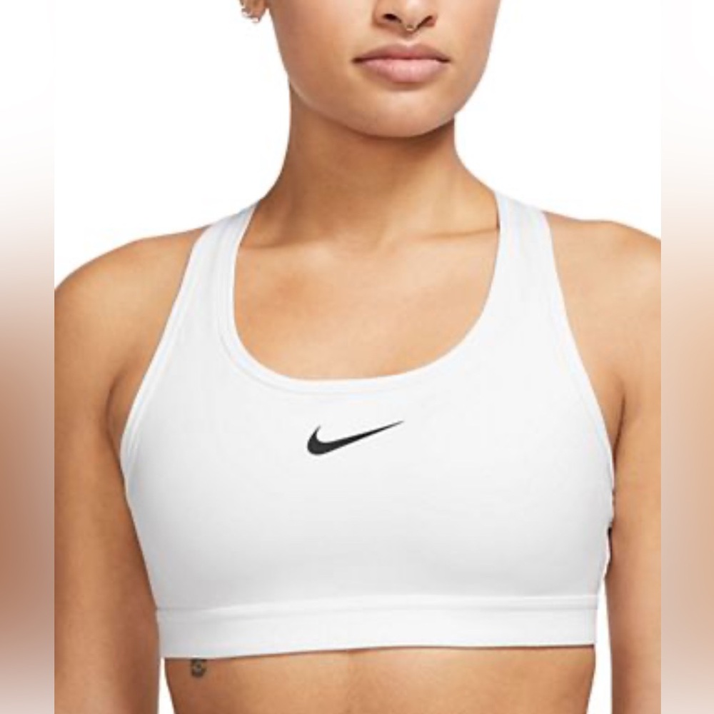 NWT Nike Swoosh Dri-Fit Padded White Sports Bra Size XS